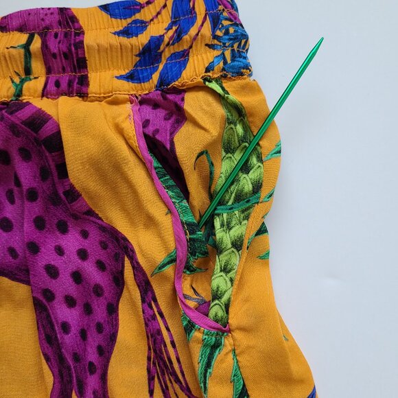 Emma J Shipley Anthropologie Extravaganza Sleep Shorts L Animal Print Orange - Picture 3 of 11